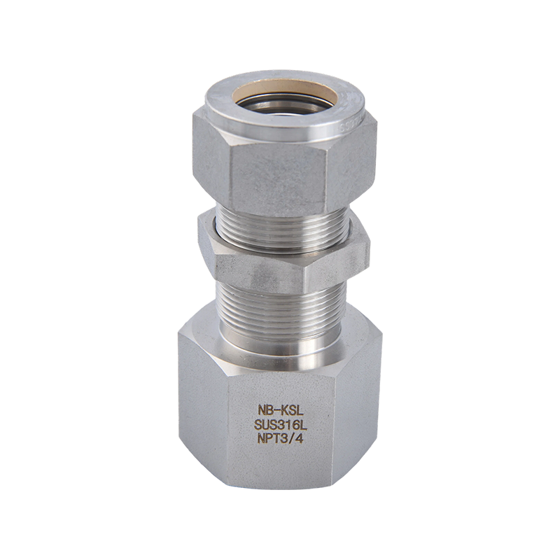 316L Stainless Steel Compression fitting internal thread through plate connector 316L Stainless Steel Compression fitting internal thread through plate connector