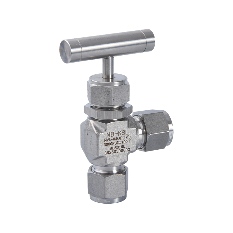 Right-angle needle valve