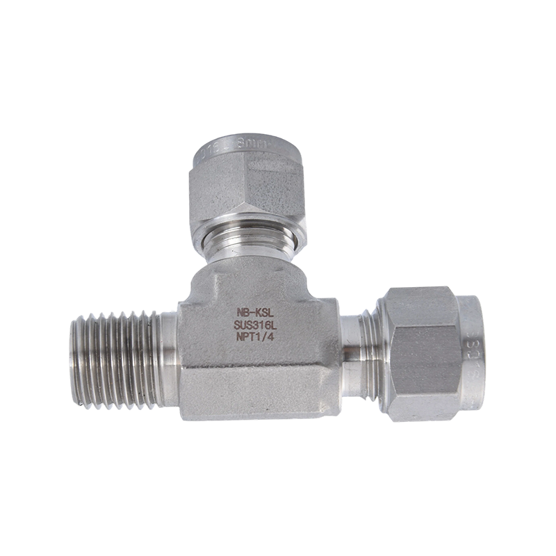 316L Stainless Steel Compression fitting external thread side tee